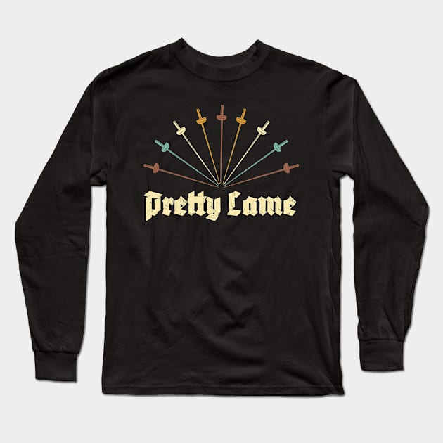 Pretty Lame Vintage Saber Fencing Sword and Fencer Coach Long Sleeve T-Shirt by Riffize